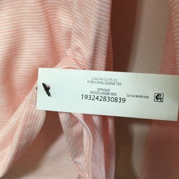 Avia Girls Long Sleeve Hi-Lo Active Tops, L 10-12 - Picture 7 of 16